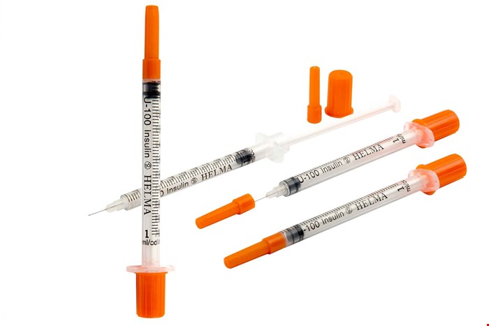 سرنگ انسولین یکپارچه بسته بندی ده عددی 1 سی سی (Helma Teb Unibody Insulin Syringe)