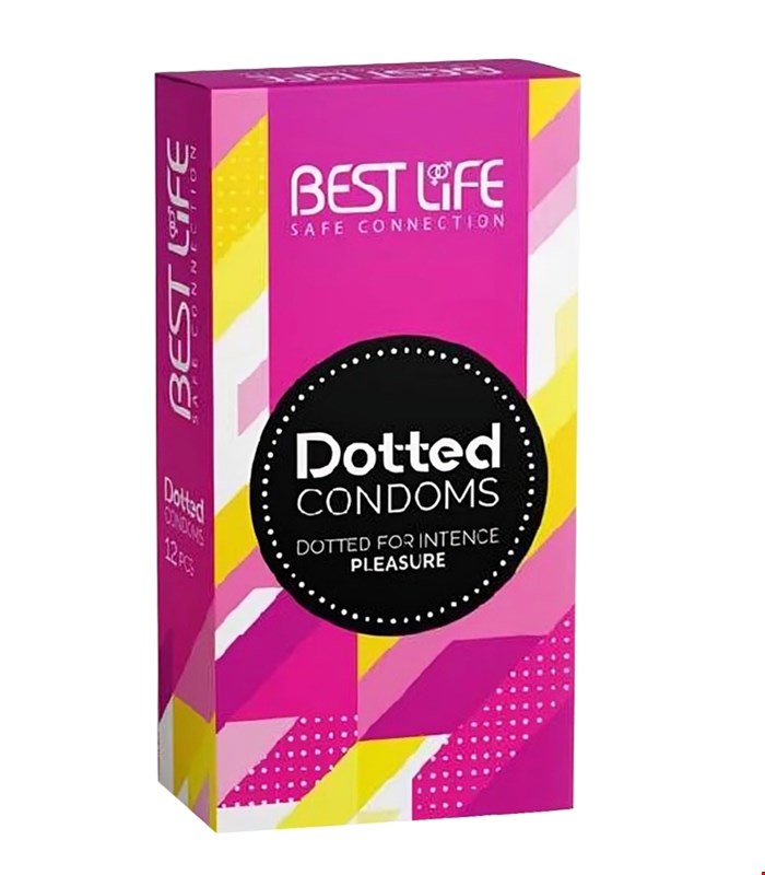 کاندوم بست لایف مدل خاردار Dotted مدل بسته 12 عددی